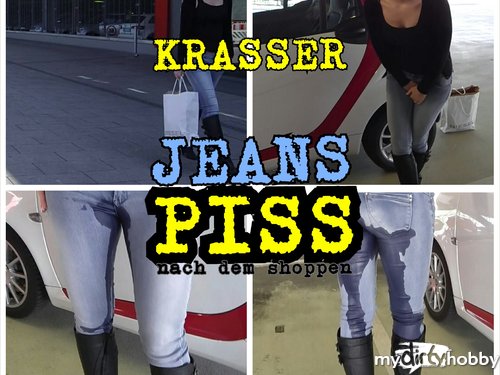 Lara-CumKitten - Parkhaus Jeans- Piss in Stiefeln
