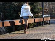 julieskyhigh – walking in gianmarco lorenzi 16cm metal heel boots & miniskirt