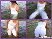 Gabby30 – Wet white suit