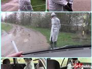 bondageangel – Seat belt and handcuffs 5. (and with handcuffs, raincoat in the rain)