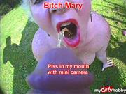 BitchMary – Piss in my mouth with mini camera