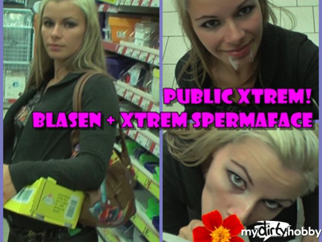 Selina-666 - PUBLIC XTREM! BLASEN + XTREM SPERMAFACE IM SUPERMARKT