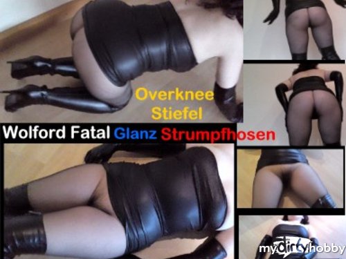 nylonwife in Arschklatschen in Latex und Wolford und Latex Handschuhen