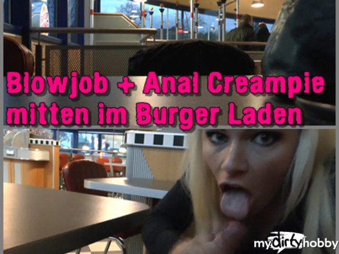 Selina-666 - BLOWJOB + ANAL CREAMPIE MITTEN IM BURGER LADEN