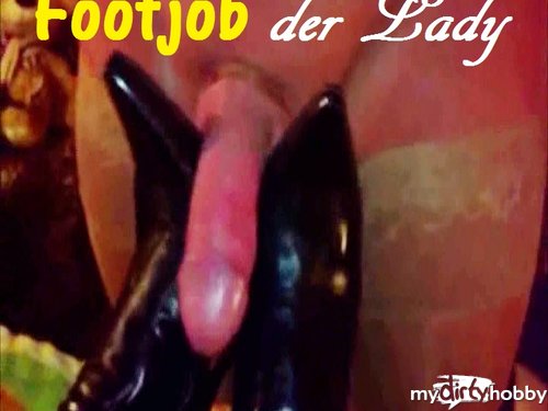 schwanzspiel - Footjob der Lady - Leder Stiefel