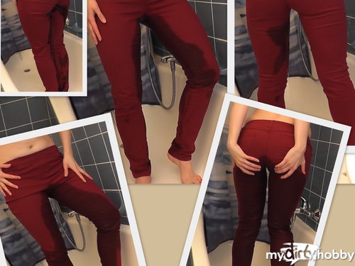 sugarKitty - rote Jeans klatschnass gepisst