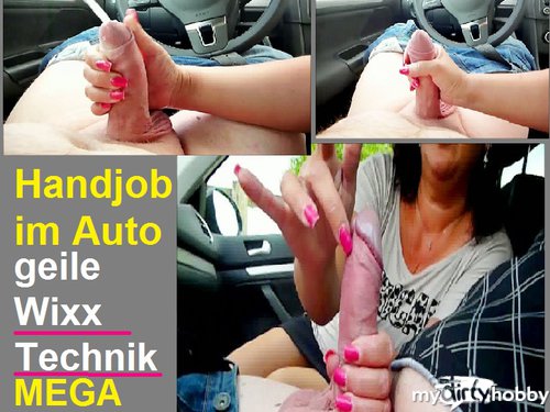 ladygaga-heels - Handjob mit Mega Cumshot im Auto