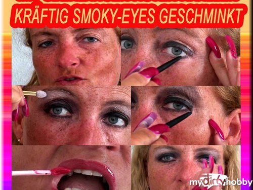 Bitch-Sheila - Mit ueberlangen roten Krallen kraeftig SMOKEY-EYES geschminkt