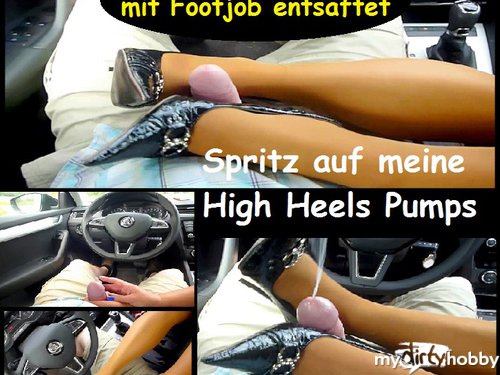 ladygaga-heels - AutoSex - Shoejob mit spitzen Lack Heels
