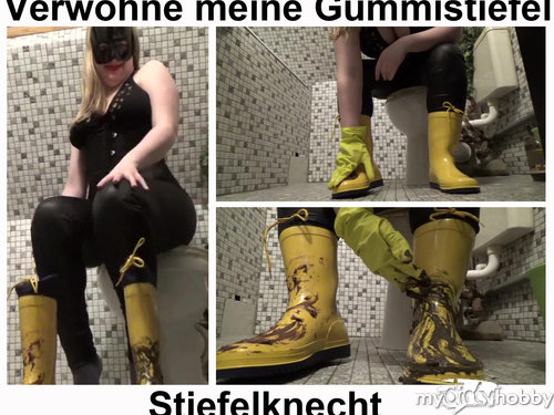 Fetisch-Studentin-Kare - Verwöhn mir meine Gummistiefel Sklave !