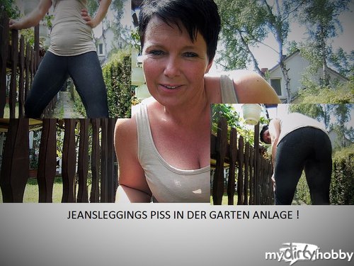 geil-poppen - Jeans Leggings Piss in der Gartenanlage