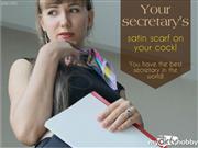 Angel-Desert – Your secretary’s satin scarf on your cock!