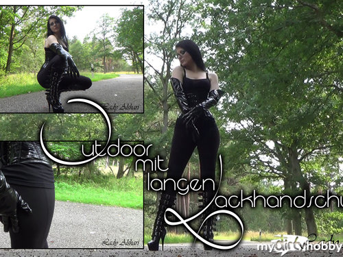 LadyAlshari - Outdoor mit langen Lackhandschuhen