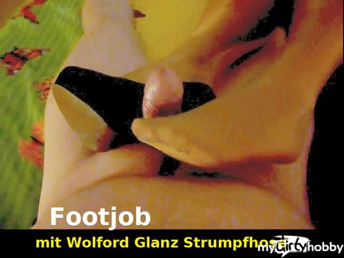 Footjob-Paar - Footjob mit Wolford Strumpfhose