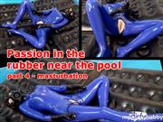 Xozt – Passion in the rubber near the pool (part 4 – masturbation)