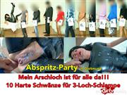 Alexandra-Wett – Abspritz-Party in Dortmund. 10 dicke Schwänze für die Latex-Schlampe